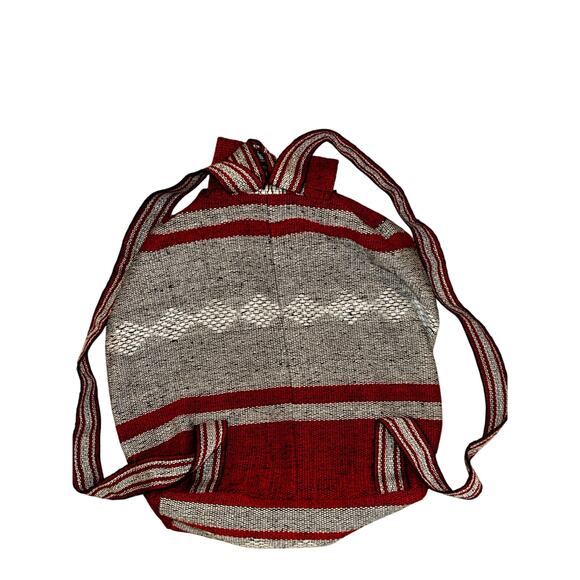 Ohio State Woven Stripe Drawstring Backpack Red Gray main image 4